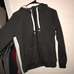 Zip-up hoodie.